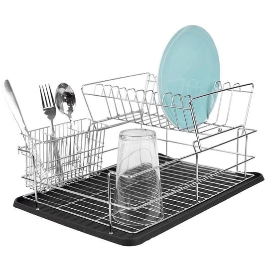 home-basics-deluxe-2-tier-dish-rack-black-1