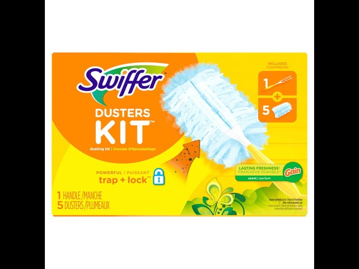 swiffer-dusters-starter-kit-dust-lock-fiber-6-handle-blue-yellow-gain-scent-1
