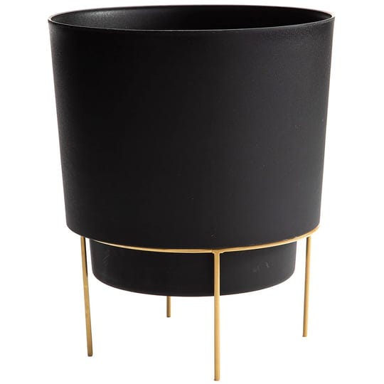 bloem-hopson-6-black-planter-with-metal-gold-stand-1