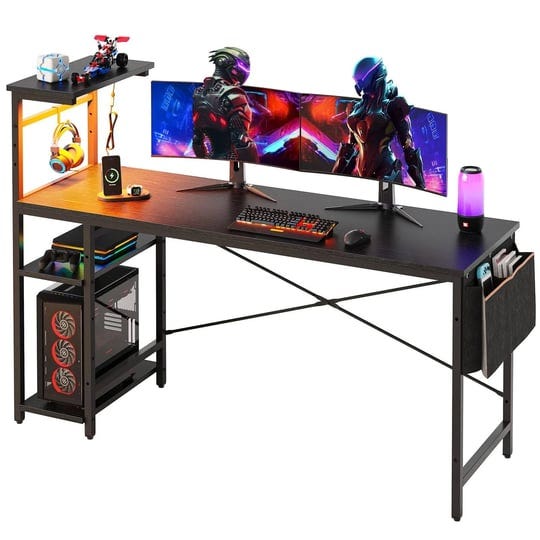 bestier-gaming-desk-with-shelves-61-inch-large-pc-gaming-table-with-led-lights-led-gamer-desk-with-5