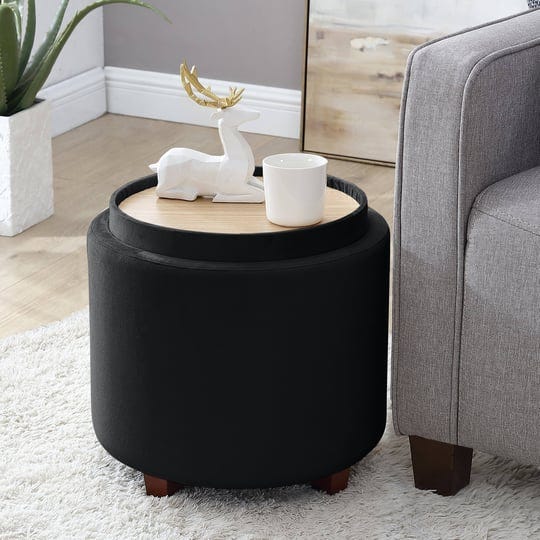ornavo-home-lawrence-round-storage-ottoman-with-lift-off-lid-and-tray-lid-coffee-table-velvet-black-1