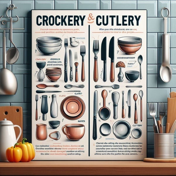 Collection of crockery items