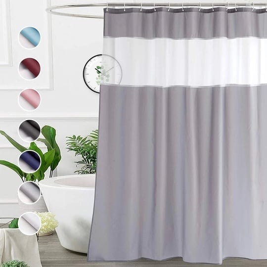 ufriday-extra-long-shower-curtain-84-inchlight-grey-and-white-fabric-polyester-bathroom-curtain-line-1