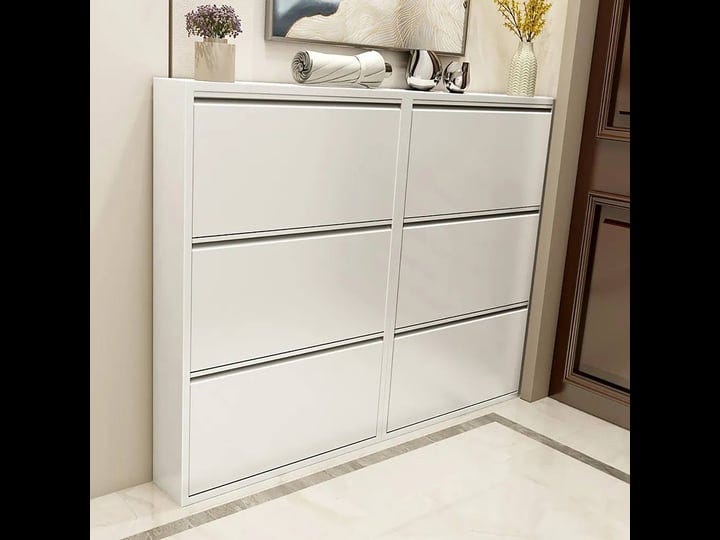 26-white-narrow-3-tiered-shoe-storage-cabinet-wall-mounted-in-medium-1