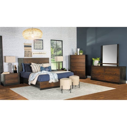 coaster-azalia-5-piece-california-king-rectangular-bedroom-set-black-and-walnut-1