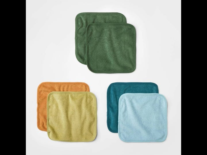 cloud-island-baby-boys-knit-wash-bath-towel-olive-green-6-pack-1