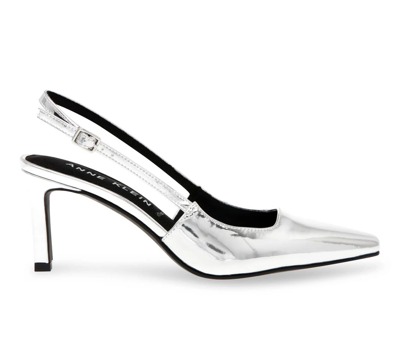 Slender Silver Slingback Pumps for Elegant Style | Image
