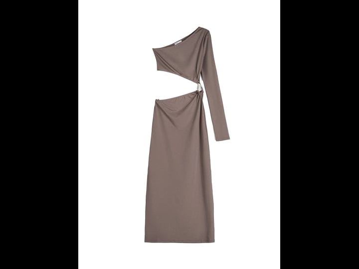 bershka-one-shoulder-cut-out-midi-dress-in-taupe-gray-1