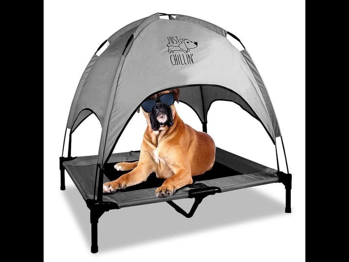 floppy-dawg-just-chillin-elevated-dog-bed-cool-cot-removable-canopy-grey-large-1