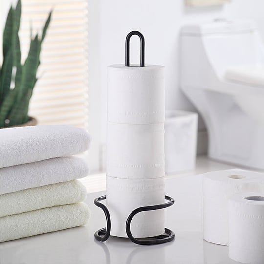 sunnypoint-heavy-gauge-bathroom-toilet-tissue-paper-roll-holder-free-standing-chrome-black-1