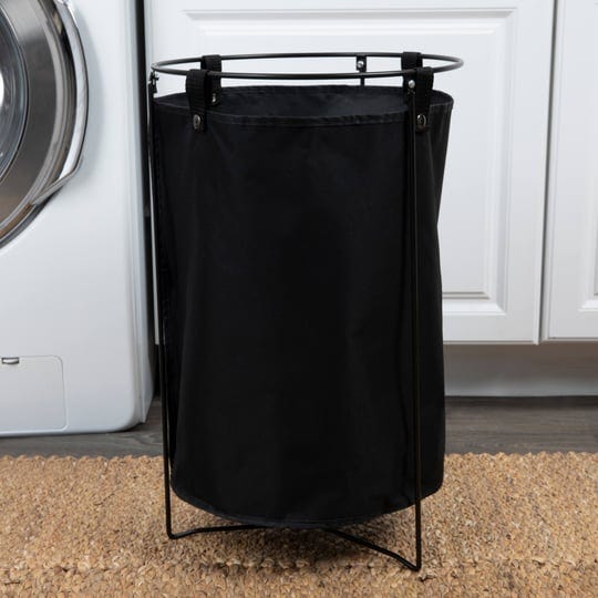 household-essentials-metal-wire-frame-laundry-hamper-with-removable-canvas-bag-black-1