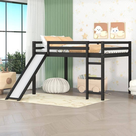 bellemave-full-loft-beds-with-slide-low-loft-bed-frame-with-ladders-modern-fun-junior-loft-bed-for-k-1
