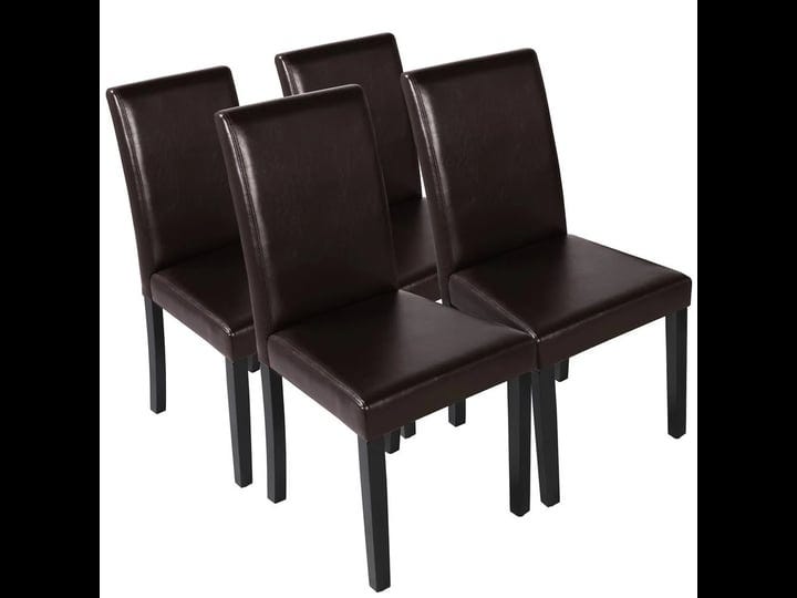 yaheetech-4pcs-high-back-padded-dining-chairs-with-wood-legs-for-home-restaurants-brown-1