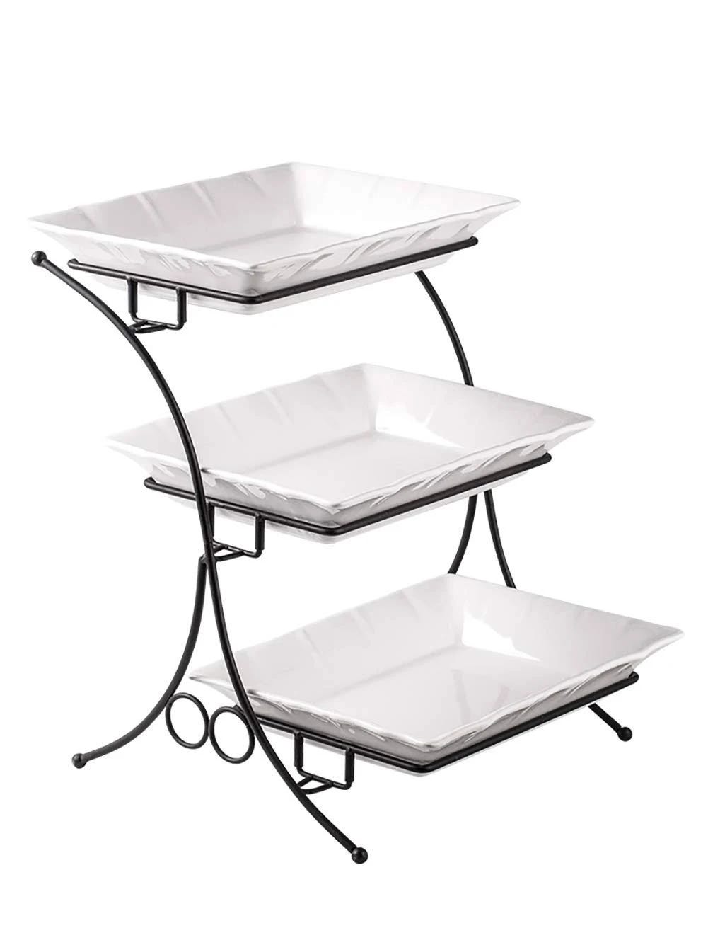 Premium 3-Tier Porcelain Baking Set with Stand | Image