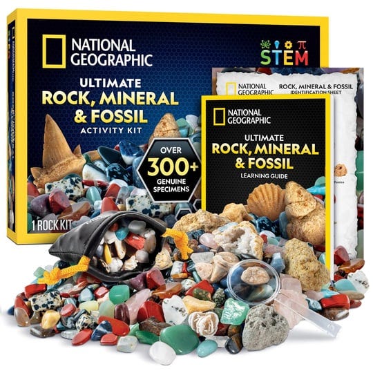 national-geographic-rocks-fossils-kit-200-piece-set-includes-geodes-real-fossils-rose-quartz-jasper--1