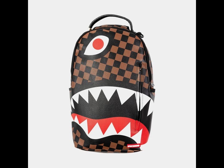 sprayground-hangover-shark-backpack-brown-metal-leather-1