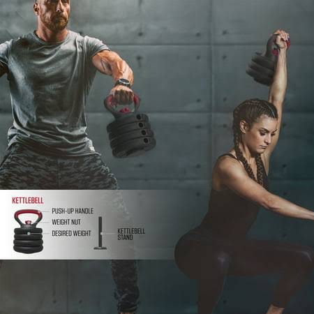 FitRx Adjustable 4-in-1 Smart Bell Gym: Portable Kettlebell, Dumbbell, Barbell Set for All Fitness Levels | Image