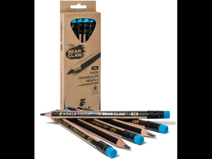 koala-tools-bear-claw-pencils-pack-of-6-fat-thick-triangular-gri-1