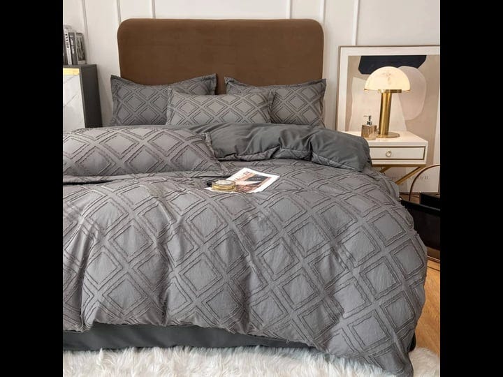 morromorn-5-pcs-duvet-cover-king-boho-bedding-set-geometric-tufted-textured-comforter-cover-sets-wit-1