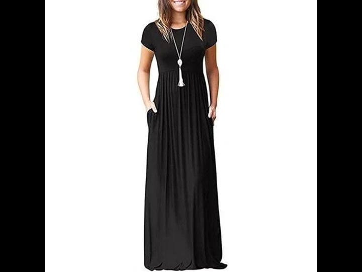 aiyino-womens-maxi-dresses-short-sleeve-casual-long-dresses-loose-with-pockets-size-medium-black-1