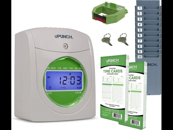 upunch-starter-time-clock-bundle-with-100-cards-1-time-card-rack-1-ribbon-2-hn1500-1
