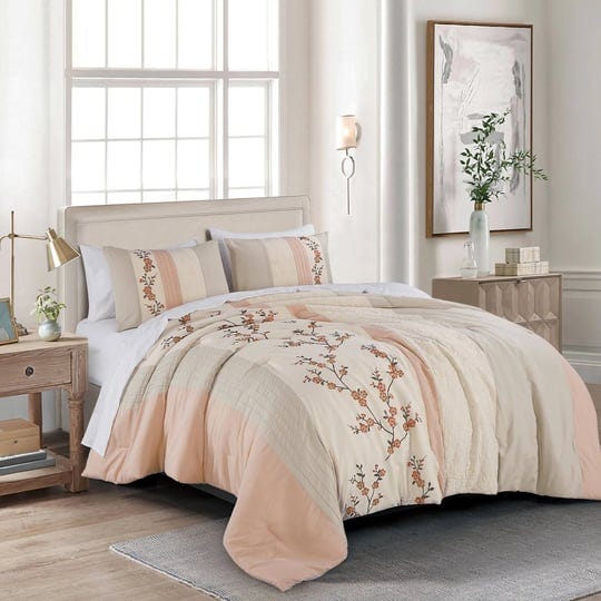 chezmoi-collection-everly-california-king-bed-in-a-bag-7-pieces-luxury-blush-taupe-cherry-blossom-fl-1