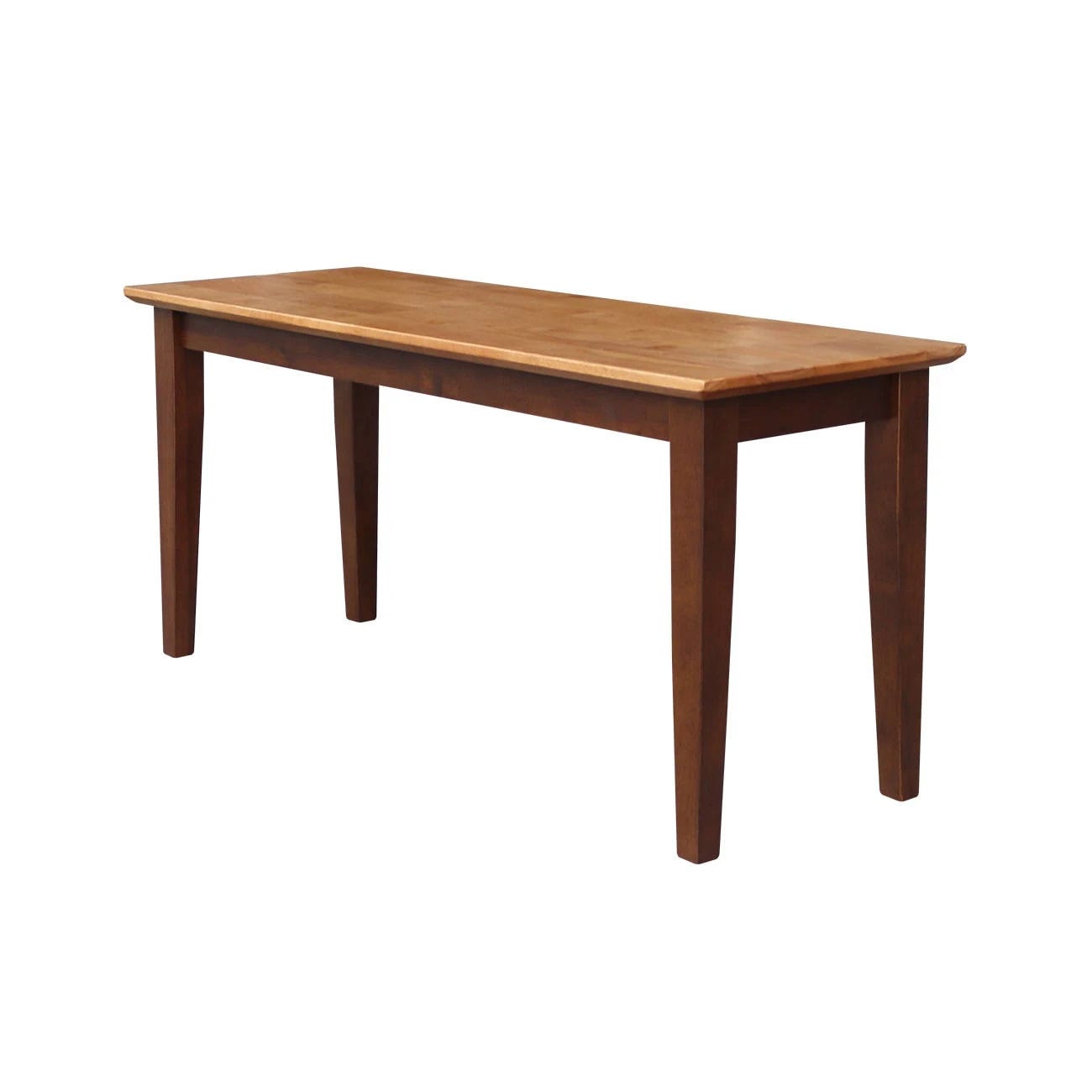 Solid Wood Shaker Styled Contemporary Bench in Cinnamon/Espresso | Image