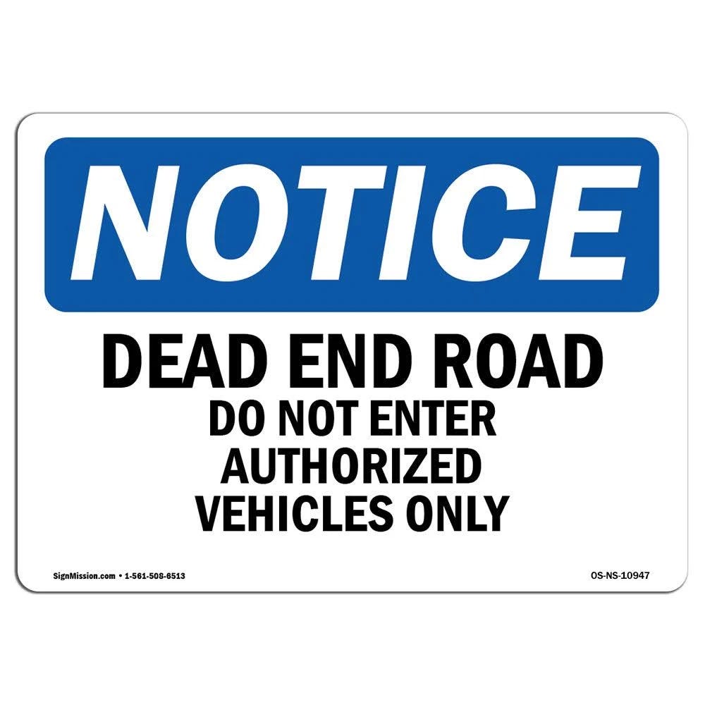 Durable Dead End Road Sign | Image