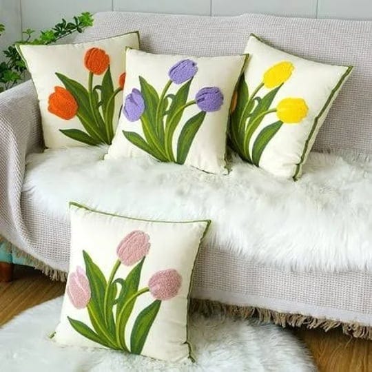 vorkoi-farmhouse-tulip-cotton-tufted-throw-pillow-cover-spring-floral-embroidery-pillowcase-soft-squ-1
