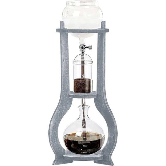 nispira-iced-coffee-cold-brew-drip-tower-coffee-maker-wooden-6-8-cup-grey-1