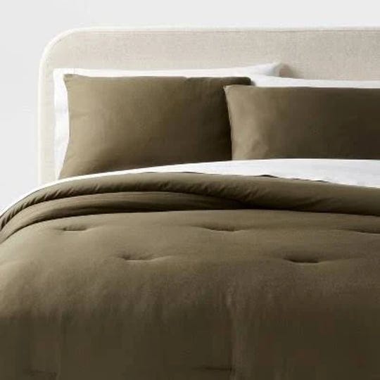 twin-twin-extra-long-washed-cotton-sateen-comforter-and-sham-set-dark-olive-green-threshold-1