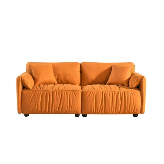 upholstered-deep-seat-sofa-loveseat-small-couches-reclining-sofa-orange-1