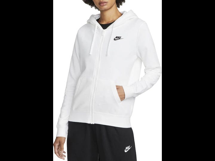 nike-sportswear-womens-club-fleece-full-zip-hoodie-xl-white-1