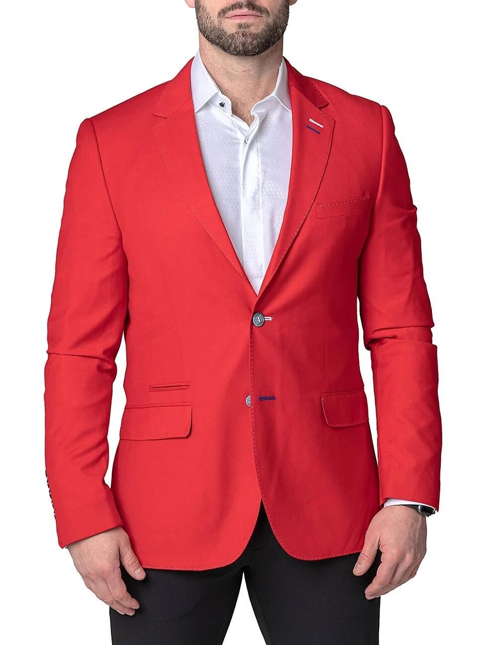 Stylish Red Socrates Blazer for Men | Image