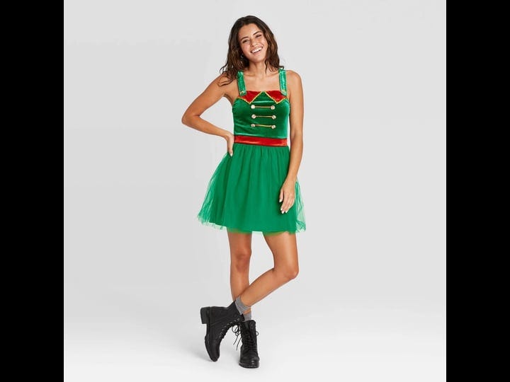 born-famous-womens-ugly-holiday-soldier-tulle-swirl-sleeveless-graphic-dress-green-l-1
