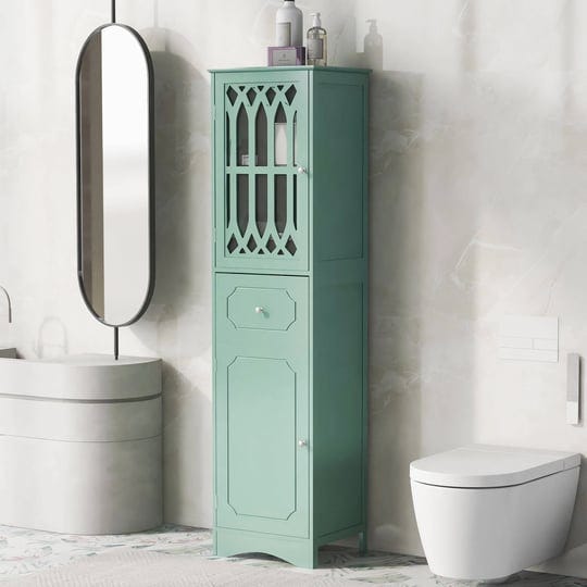 64-tall-freestanding-bathroom-storage-cabinet-with-doors-and-adjustable-shelves-63-tall-green-painte-1