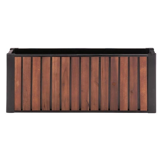 grapevine-pl10313-slat-wood-and-metal-planter-rectangular-23-6in-brown-1