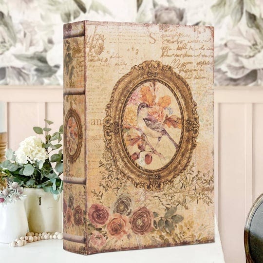 drofely-decorative-book-box-vintage-style-fake-book-fake-book-flowers-pattern-faux-leather-embossed--1