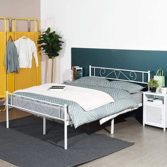 geniqua-double-bed-queen-size-bed-frame-metal-platform-headboard-steel-foundation-1