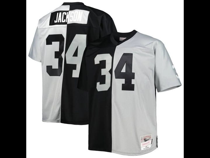 mens-mitchell-ness-bo-jackson-black-silver-las-vegas-raiders-big-tall-split-legacy-retired-player-re-1