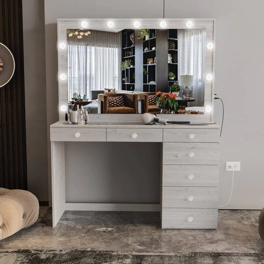 boahaus-silvana-large-farmhouse-makeup-vanity-desk-with-lights-7-drawers-makeup-desk-with-mirror-gre-1