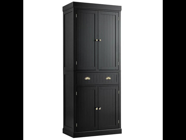 cupboard-freestanding-kitchen-cabinet-w-adjustable-shelves-black-1