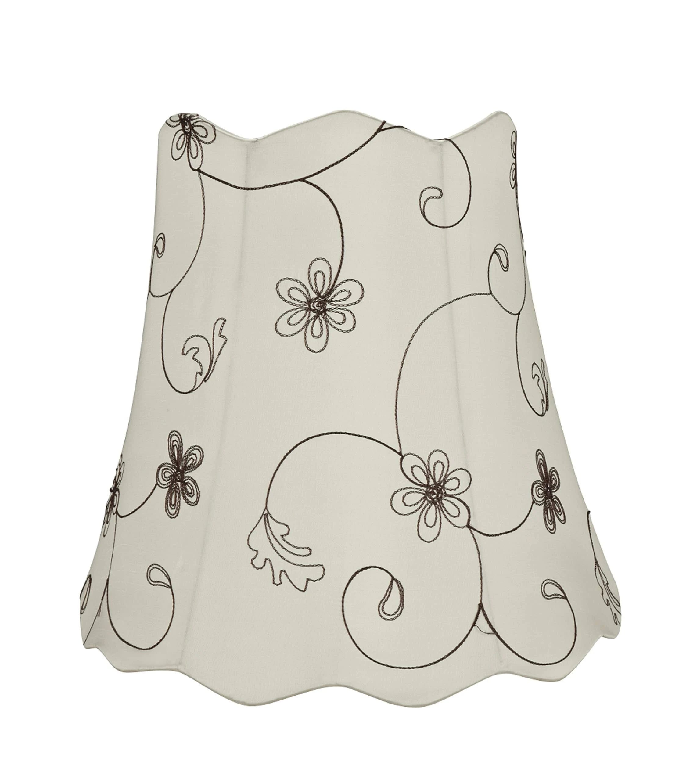 Elegant Transitional Scallop Bell Shape Spider Construction Lamp Shade | Image