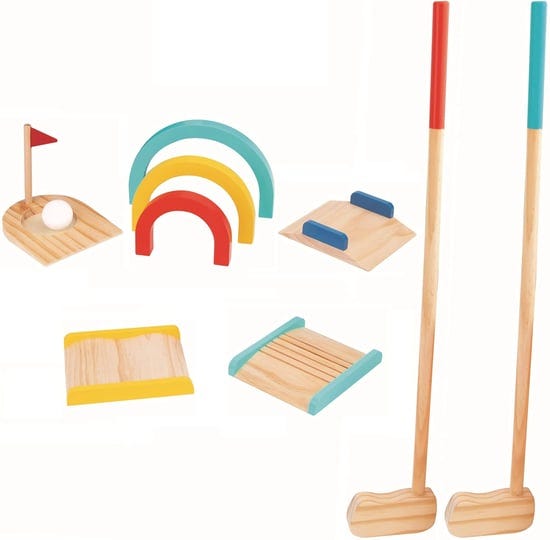 tookyland-kids-wooden-golf-set-13pcs-2-player-game-set-with-carry-bag-ages-4