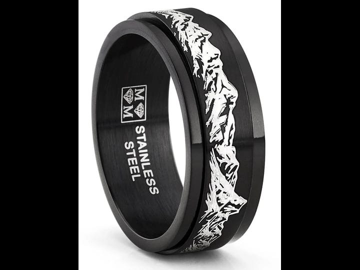 metal-masters-co-mens-black-stainless-steel-fidget-ring-anxiety-wedding-band-outdoor-engraved-mounta-1