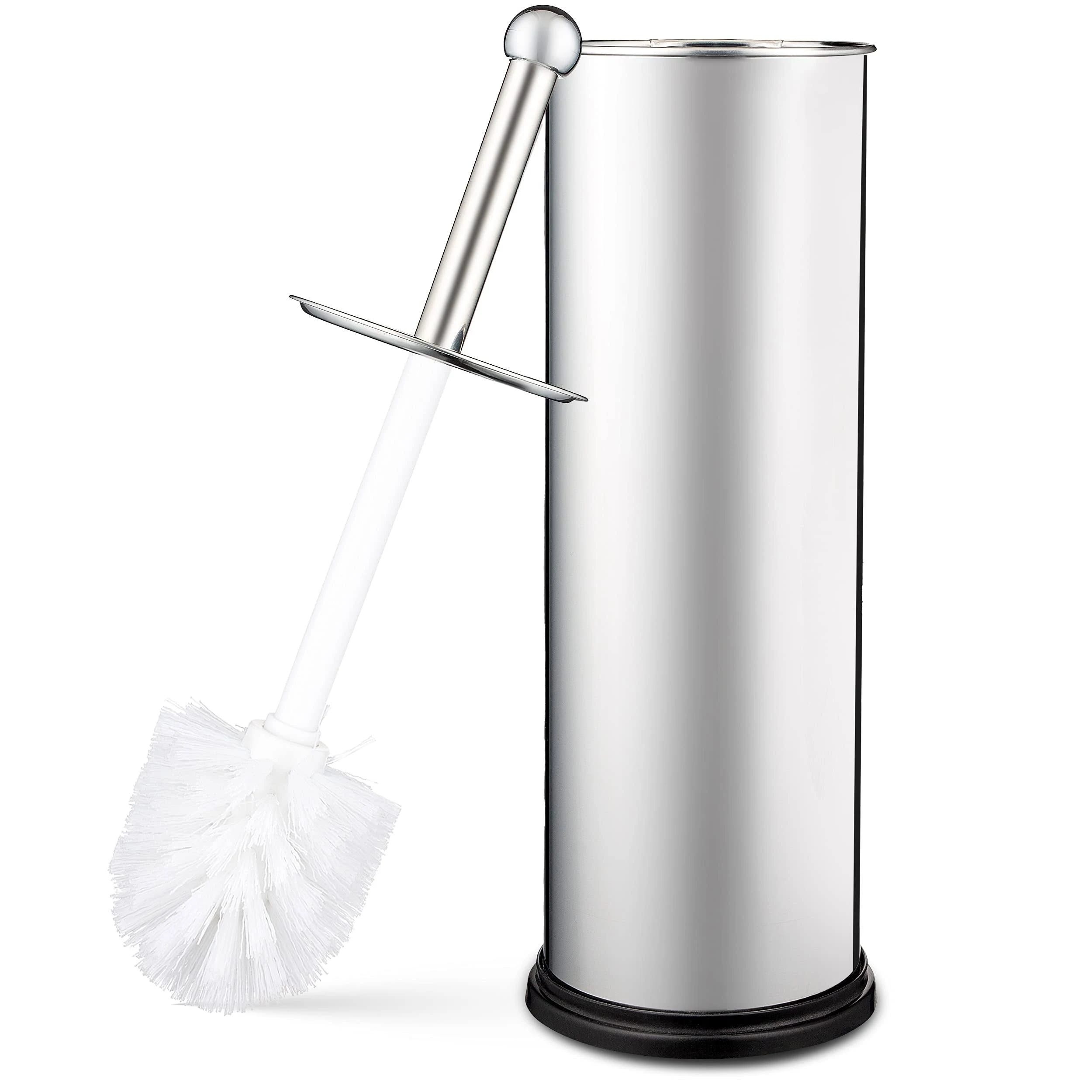 Matte Stainless Steel Toilet Brush Set with Holder | Image