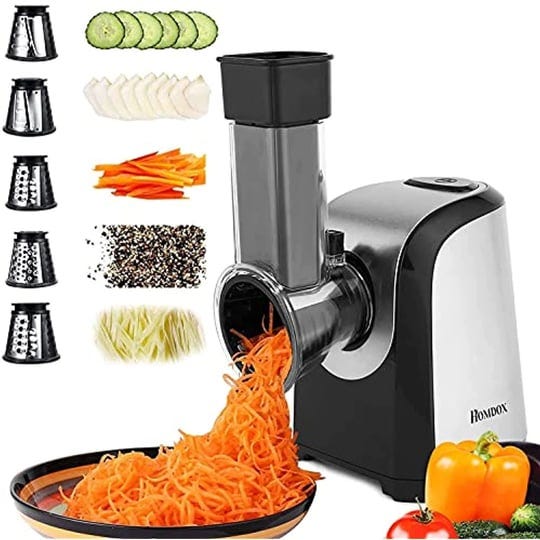 homdox-electric-cheese-grater-professional-salad-shooter-electric-slicer-shredder-150w-electric-grat-1
