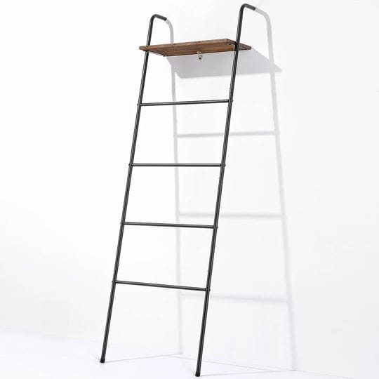 5-layer-wall-leaning-blanket-ladder-with-shelf-1pcs-brown-1