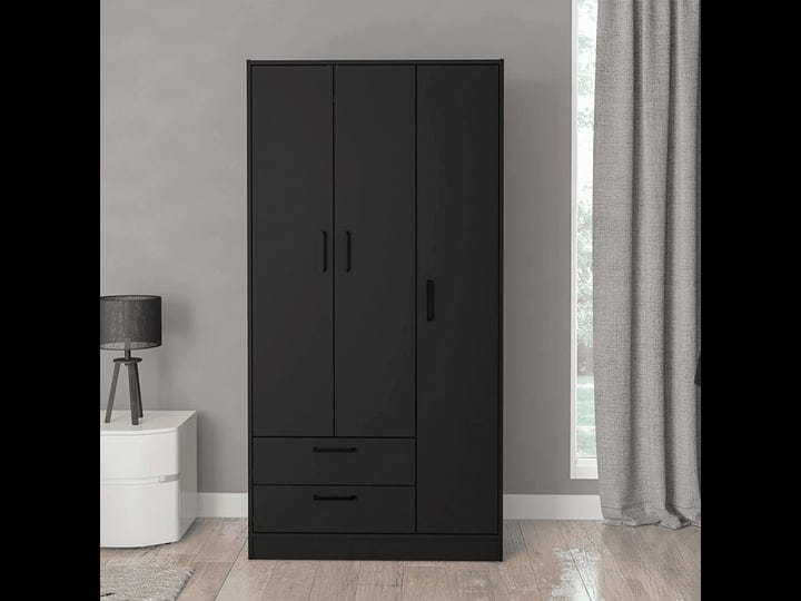 boahaus-koblenz-armoire-3-doors-2-drawers-black-1