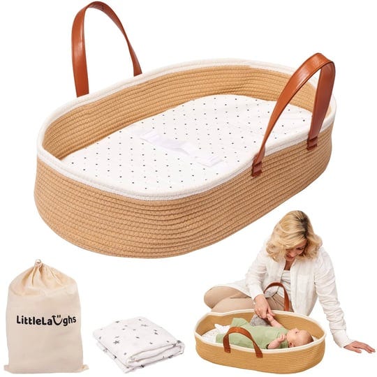 littlelaughs-moses-basket-for-babies-with-muslin-blanket-changing-basket-for-baby-dresser-portable-b-1